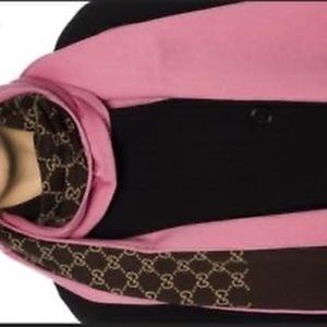 Brand New Gucci Ripon two-tone silk and wool blend scarf